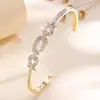 Pulsera Abierta para Mujer de Estilo Ins Nuevo de Moda de Venta Caliente Transfronteriza Exquisita Irregular Micro-Incustrada con Circonita Directo del Fabricante