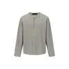 Rumen Meng Marca Trendy Retro Japonesa Suéter Falso de Dos Piezas para Hombre Otoño Holgado Cuello Henley Casual Versátil Camisa Base