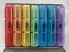 Organizador de Pastillas Negro de 21 Compartimentos para Siete Días a la Semana, Dispensador de Medicamentos de Plástico Portátil con Múltiples Compartimentos y Diseño a Prueba de Humedad