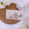 Pendientes de gota geométricos coreanos de día con aguja de plata S925, pendientes de perla irregulares de personalidad, pendientes de seis piezas de moda para mujer
