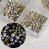 Moda Seis Rejillas Arte de Uñas Cristales con Base Plana Strass Checo Austriaco Bola de Strass Apilada Set Mixto Transparente Iridiscente Súper Brillante 3D