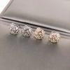 Pendientes de botón con diseño de flor de rosa de lujo y luz para mujer, con aguja de plata S925, pequeños y exquisitos pendientes huecos, pendientes de temperamento simple.