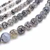 Piedra de Malla Negra Natural Cuentas Redondas Esmeriladas Cuentas Sueltas Fábrica de Joyería Transfronteriza Amazon Shopee Aliexpress Venta al por Mayor