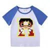 2023 Nueva ropa para niños Camiseta de manga corta de verano para niños y niñas Camisa básica raglán Camiseta de media manga para bebé Top para niños