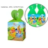 Caja de dulces con estampado de dibujos animados para decoración de fiestas infantiles, caja de refrigerios, caja de embalaje variada, caja de manzana, 6 piezas