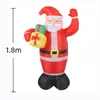 1,8 m Bolsa de Presente Inflável de Mão Papai Noel LED Luminoso Modelo a Ar Papai Noel com Presente Modelo a Ar Inflável