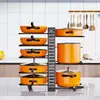 Estante de cocina multifuncional cuidadosamente seleccionado para encimeras del hogar, estante para almacenamiento de ollas, estante ajustable de varias capas para tapas de ollas para almacenamiento