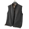 Chaleco casual para hombre transfronterizo 2026 primavera y otoño con cremallera cuello alto chaleco de negocios de lujo ligero chaqueta fina sin mangas de algodón para jóvenes