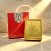 Peça de exibição de estátua dos Três Santos Taoístas de ouro 999 puro, ornamento de ouro Yuan Shi Ling Bao Dao Te Tai Yi Tian Zun para coleção e comemoração