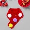 Gato Año Nuevo Accesorios para Mascotas Bufanda Danza del León Roja Hilo Caliente Tejido Bufanda para Perro Calentador de Cuello Festivo para Perro