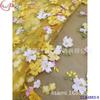 Bordado teñido 3D bordado de flores grandes cuentas encaje tela adecuada para vestido encaje de malla transparente CL64883