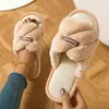 Nuevas Pantuflas Peludas Transfronterizas de Invierno para Mujer, Zapatos de Felpa para el Hogar de Interior, Zapatos de Algodón Cálidos, Versátiles y Cómodos