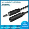 Cabo de Áudio 3.5mm Personalizado Cabo de Gravação Auxiliar Cobre Puro 2547 Cabo de Áudio Blindado de 2 Vias Cabo de Extensão Macho para Fêmea