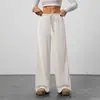 Pantalones casuales de pierna ancha de color liso, ajuste holgado, moda otoño e invierno, con bolsillos, pantalones largos con cordón y cintura elástica, disponibles en stock, transfronterizos europeos y americanos