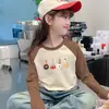 Camiseta de Manga Larga con Cuello Redondo para Niñas, Bloque de Color Patchwork Cálido Otoño Invierno, Ropa Interior Térmica Top Tendencia