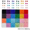 Cuentas de arroz pequeñas de vidrio con 24/28 agujeros, cuentas acrílicas con alfabeto, material para joyería DIY.