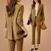Traje Elegante e Moderno com Calça Longa e Manga Longa para Mulheres, Novo Estilo Primavera e Outono 2026, Conjunto Profissional de Duas Peças Plus Size