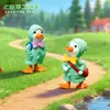 Impermeable directo de fábrica patito micropaisaje DIY adornos de jardinería paraguas impermeable pato lindo manualidades de plástico