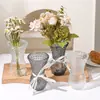Adornos de Florero de Celebridad de Internet de Gama Alta Estilo Ins Gris Adornos de Florero Hidropónico para Sala de Estar Decoración del Hogar Florero Transparente
