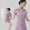 Falda de Tenis Antiexposición para Mujer, Top Deportivo Transpirable Casual para Fitness, Falda Media Adelgazante que Ceñe la Cintura, Conjunto de Ropa para Yoga