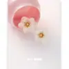 Pendientes de Perla Camelia Dulce para Mujer de Lujo Ligero Gama Alta Novedad Primavera y Verano Pendientes Versátiles Pin de Plata 925 Joyería para Orejas