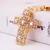 Llavero con cruz de diamantes de imitación coloridos para llave de coche colgante accesorios para bolso de mujer hebilla de bolso para novia 203