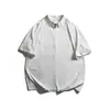 Camiseta de Manga Corta con Cuello Alto y Media Cremallera Patchwork Desestructurado Estilo Americano Rumei para Hombre, Marca de Moda, Camiseta Versátil de Manga Corta para Pareja de Verano