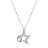 925 Sterling Silver Star Colar Moda Feminina High-end Color-resistant Moonstone Pingente All-match Clavícula Cadeia de Jóias
