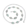 Joyería transfronteriza europea y americana: cadena de cintura de estilo étnico, vintage, turquesa, accesorio, un cinturón decorativo único para vestidos, que irradia una sensación de alta gama