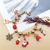 Amazon oferta caliente Navidad pulsera para niños traje hecho a mano DIY cuentas de agujero grande cuentas doradas pulsera caja de regalo