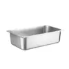 Recipiente de Porción de Acero Inoxidable Espesado Cuenco de Comida Hotel con Tapa Rectangular de Acero Inoxidable Tienda de Té con Leche Plato de Porción de Acero Inoxidable