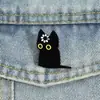 Broche Creativo Cerebro Pensante Gato Negro Animal Lindo Gato Insignia de Acrílico Pin Accesorios para Ropa Mochila