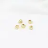 Ouro Real 18K Terminal de Crimpagem Plano Contas Redondas Pulseira Contas de Posicionamento Fio de Aço Corda Pulseira DIY Colar Fecho de Pressão B93