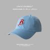 Tio Hu Ji original letra B boné de beisebol dos homens estilo ocidental rosto olhando pequeno soft top pontiagudo boné nicho design chapéu mulheres