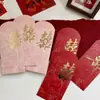 Sobre Rojo de Boda Especial de Boda Contribución de Regalo de Mil Yuanes Estampado en Caliente Dorado Carácter Feliz Bolsa Roja Grande para Regalo de Boda Bolsita de Boda Creativa para Regalo de Retorno de Recién Casados