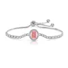 Pulsera de Moda de Lujo Ligero con Diamantes de Colores Ovalados Corte Flor de Hielo Incrustada con Diamantes de Alto Carbono Pulsera de Aguamarina con Temperamento Sencillo y Gemas de Colores para Mujer
