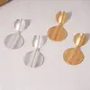 Pendientes Redondos Europeos y Americanos Transfronterizos Brillantes Cepillados, Lujo Accesible y Pendientes de Alta Gama, Pendientes Simples, Modernos y Versátiles para Mujer