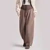 Ropa de maternidad de alta calidad para otoño e invierno, engrosada, cálida, de corte holgado, adelgazante, con pantalones largos de cordón de empalme, pantalones de pierna ancha para maternidad para uso en exteriores