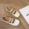 Sapatos Birkenstock retrô, sapatilhas macias de bico dividido estilo francês, sapatos vermelhos de corte baixo novos para o verão, sapatos Mary Jane prateados