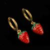Nuevos Pendientes de Frutas de Acero Inoxidable Pendientes de Cereza Transfronterizos Europeos y Americanos Pendientes de Acero de Titanio Oro de 18K Joyería de Limón para Mujer