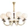 Lámpara de araña para sala de estar Grand View Garden Estilo Nanyang Francés Retro Nuevo Casual Patrón de Madera Maciza Lámparas para Salón de Restaurante 194L