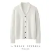 100% Lã Cashmere Pura Outono/Inverno Novo Estilo Cardigã Feminino com Gola Xale Tricô em Ponto Torcido Versátil Solto Emagrecedor Quente Peça de Roupa Externa