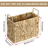 Cesta de Mimbre con Forma de Calabaza Personalizada con Asa, Cesta para Archivos, Decoración Nórdica para el Hogar, Cesta para Almacenamiento de Libros en la Sala de Estar