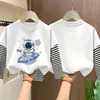 Camiseta de manga larga para niño 2026 nuevo modelo, camiseta de niño estilo dos piezas con caricaturas, ropa de otoño para niños, camiseta básica de algodón puro