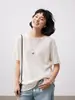 "Fio Respirável" Japonês e Seda de Amoreira Simples Camisa de Malha de Manga Curta T-shirt de Verão Feminina Top Fashion