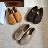 Zapatos Birkenstock originales de cuero, punta ancha, lindos, para mujer, nuevo modelo otoño 2026, de doble uso, mocasines casuales versátiles retro, slip-on