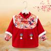 Macacão Infantil Estilo Chinês Outono e Inverno À Prova de Sujeira Impermeável Babador Saia Balde de Arroz Roupas de Saudação de Ano Novo para Bebês Meninos e Meninas