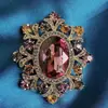 Broche de alta calidad, sentido de nicho, exquisito, lujo, diseño de cristal Shijia, estilo palaciego, accesorios de alfiler de corsage de alta gama