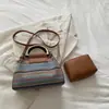 Bolso de Mujer Versátil y de Moda, Nuevo Bolso Cruzado de Hombro Informal y Moderno con Bloques de Color para el Trabajo, Bolso Cruzado Elegante de Alta Gama Estilo Coreano