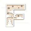 Enfeites Decorativos de Madeira de Natal Transfronteiriços com 26 Letras e Design de Padrão Floral para Artesanato e Decoração Caseira